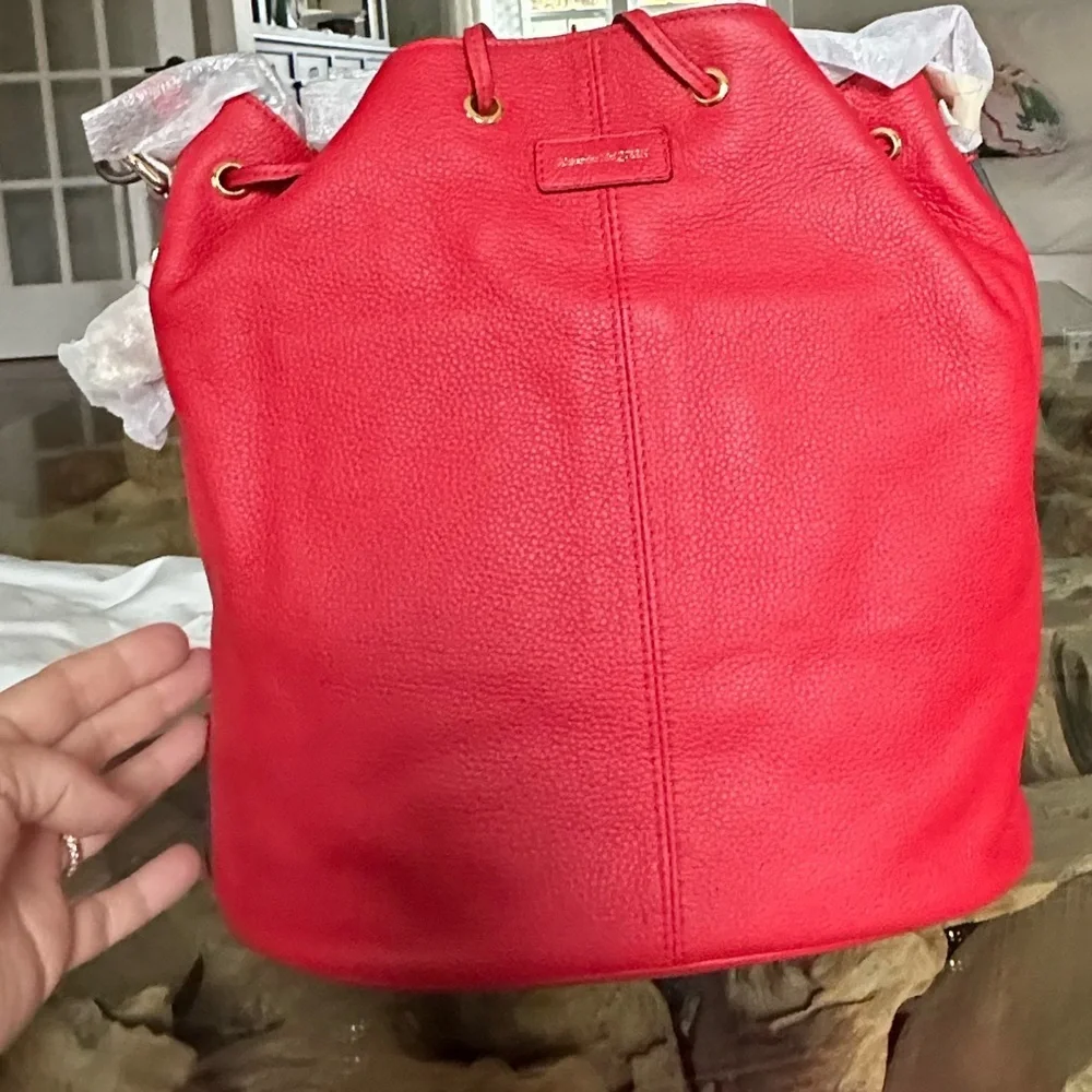 NWT Alexander McQueen Padlock Skull Bucket Bag Red Leather Sealed Hardware